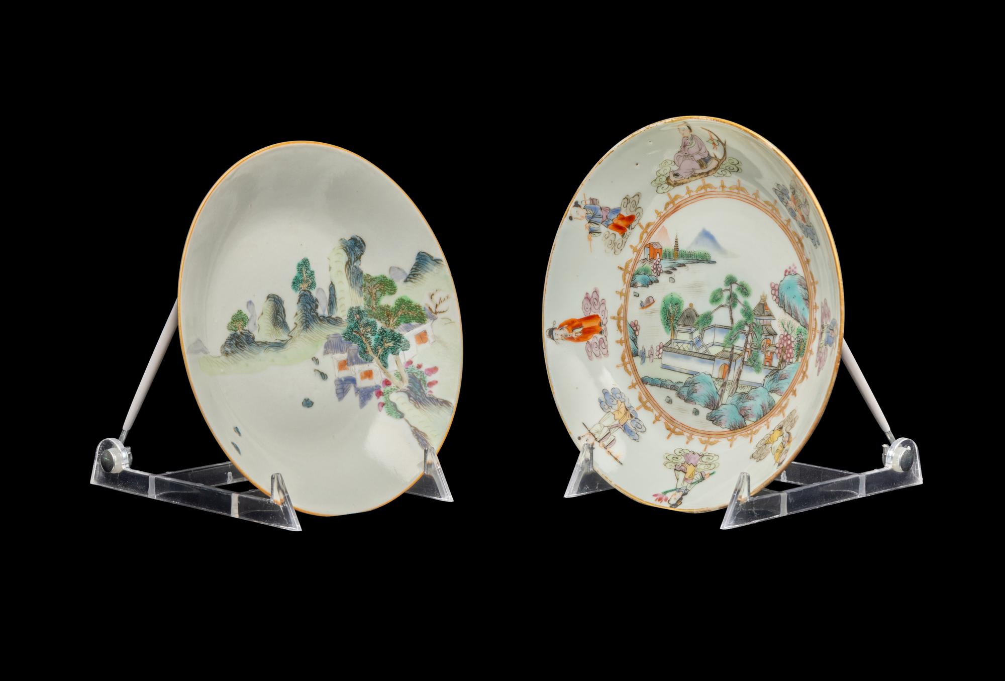 Two Chinese Famille Rose Porcelain Dishes