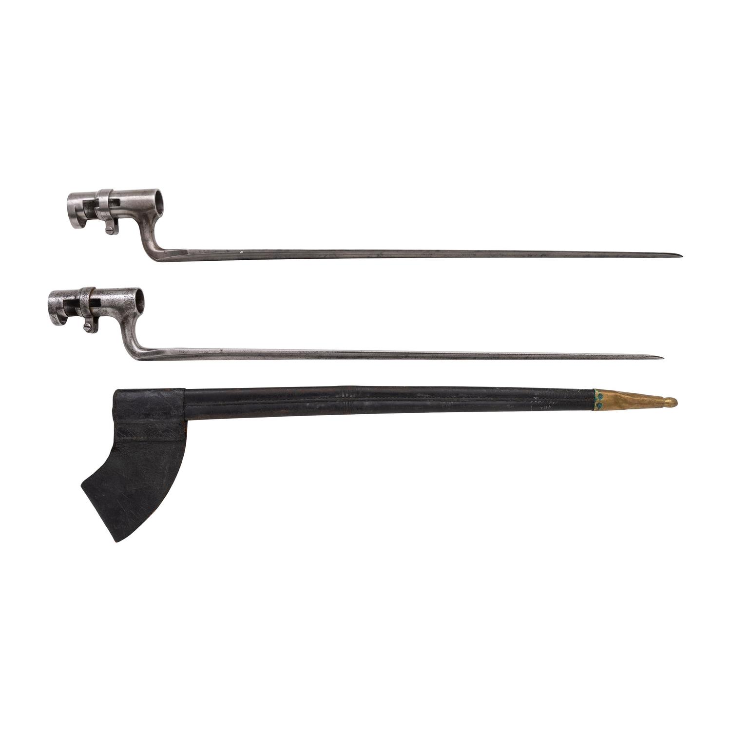 Two Sharps Socket Bayonets by Collins & Co, one with Scabbard
