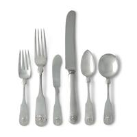A Federal Style Sterling Silver Flatware Service with Cast Flower Baskets