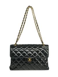 CHANEL, PATENT DOUBLE-SIDED FLAP BAG