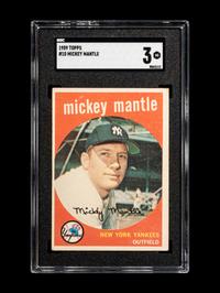 A 1959 Topps Mickey Mantle Baseball Card No. 10 (SGC 3 VG)