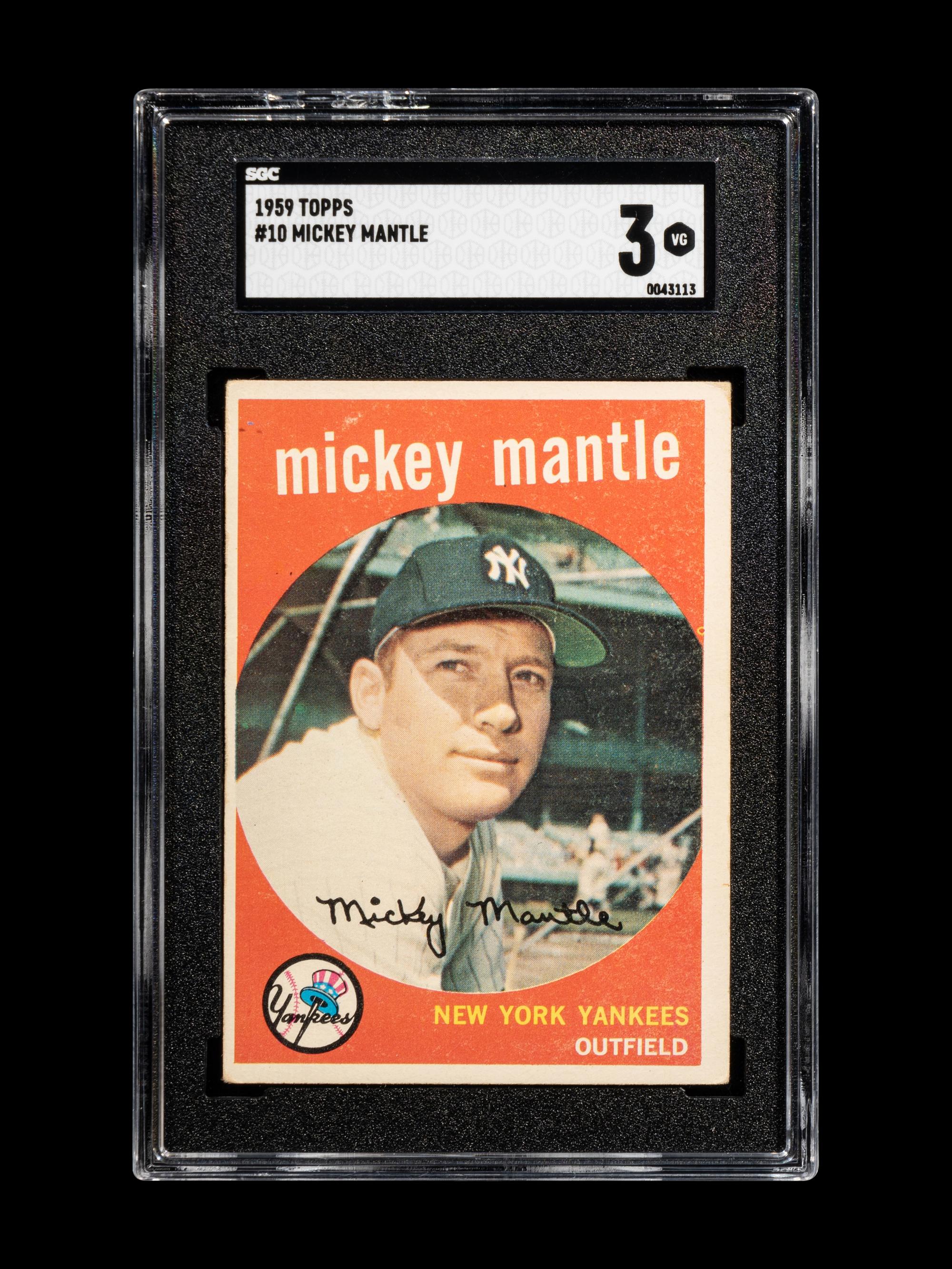 A 1959 Topps Mickey Mantle Baseball Card No. 10 (SGC 3 VG)