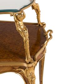A Louis XV Style Gilt Bronze Mounted Parquetry Table à Thé