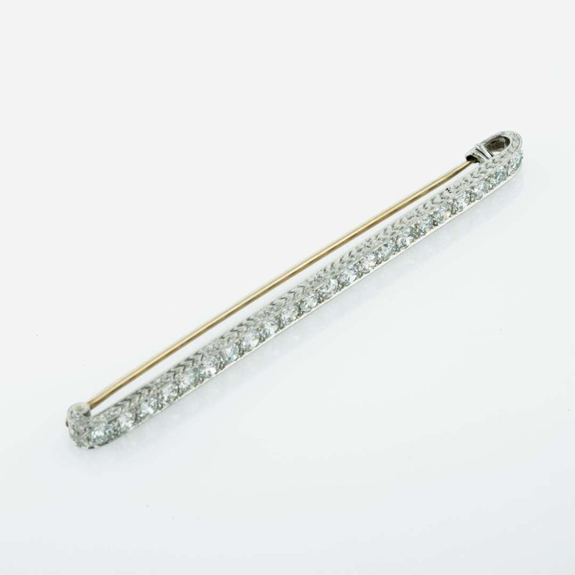 A Diamond and Platinum Bar Pin