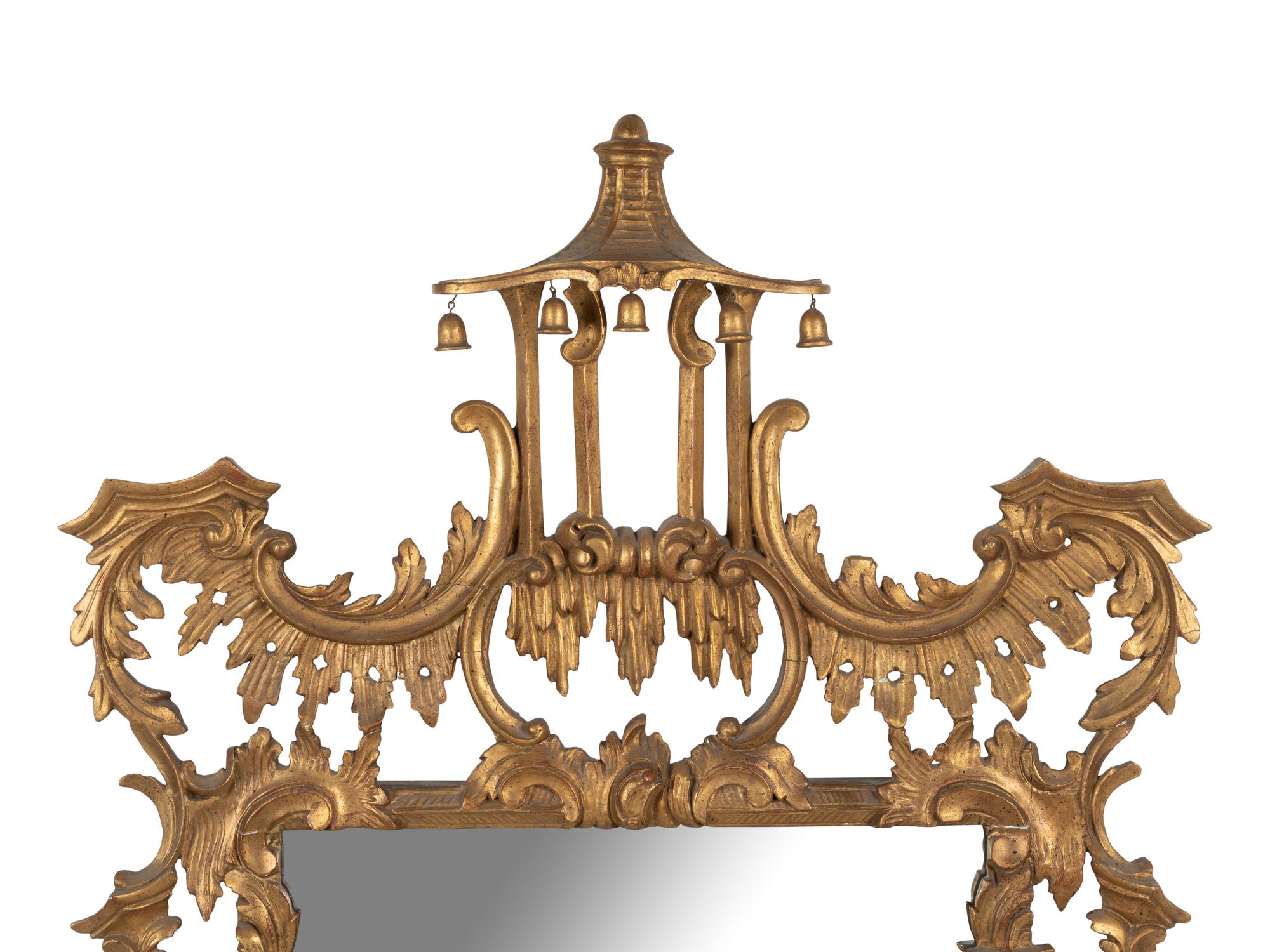 A Chinese Chippendale Giltwood Mirror