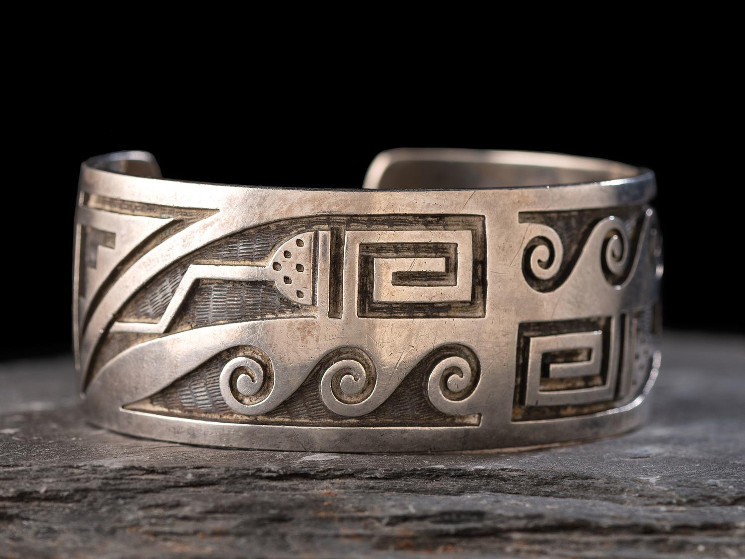 Sterling Silver Overlay Cuff Bracelet