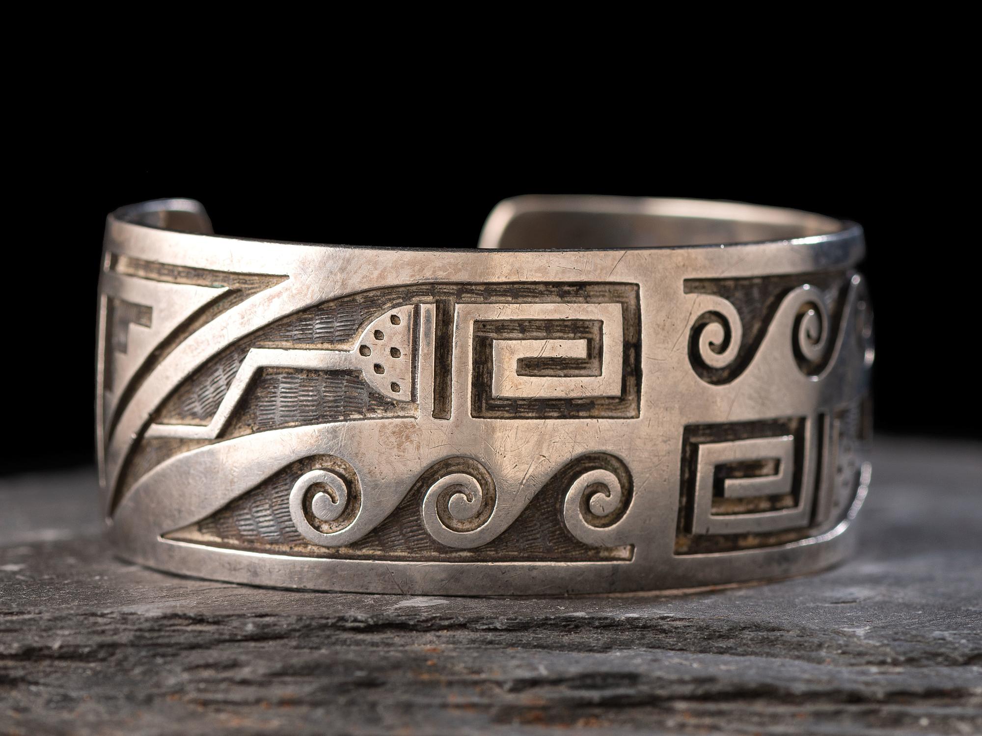 Sterling Silver Overlay Cuff Bracelet