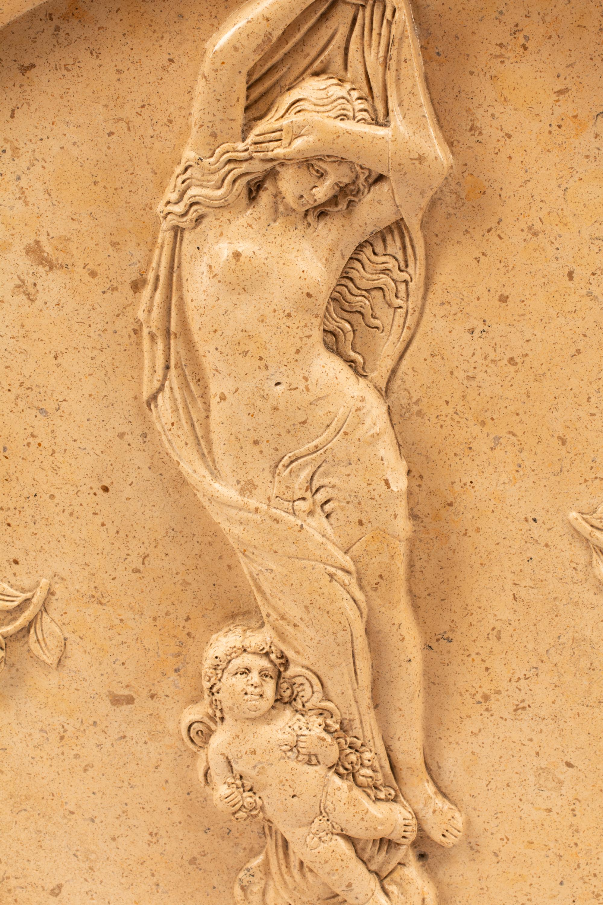 A Pair of Italian Iron-Framed Marble Plaques