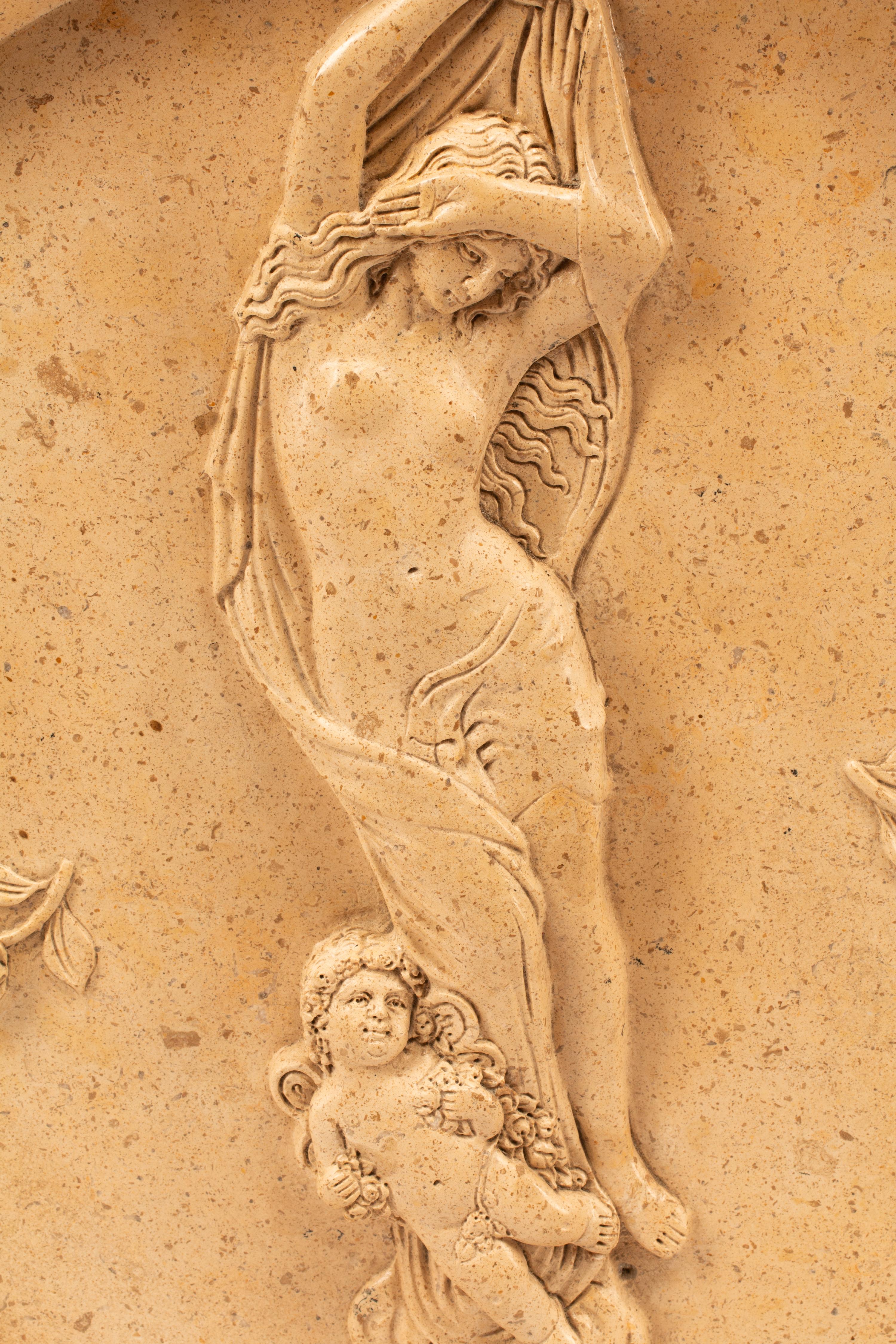 A Pair of Italian Iron-Framed Marble Plaques