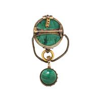 VICTORIAN, GOLD AND MALACHITE PENDANT
