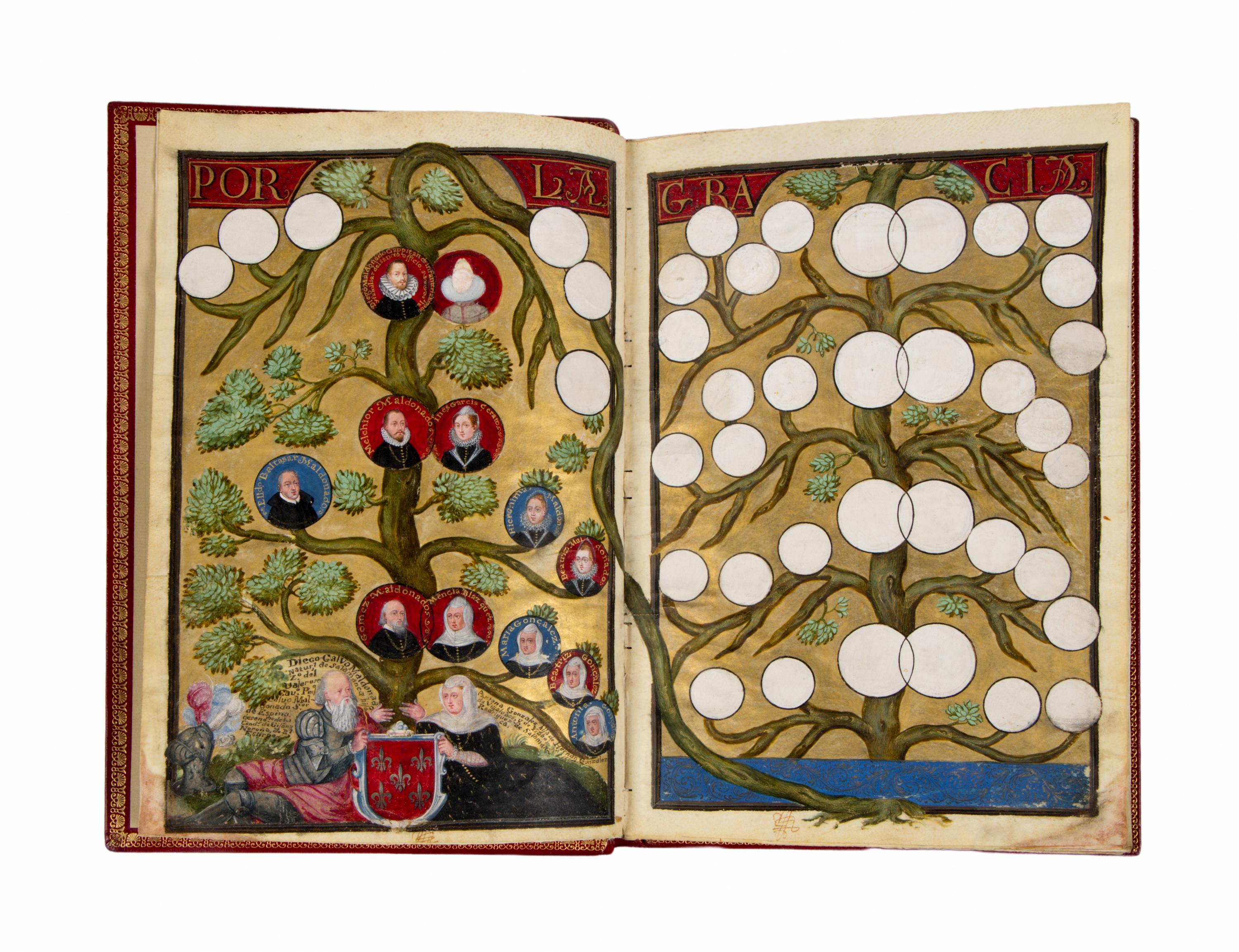 JUAN DEL CASTILLO (likely) (Seville, c. 1584-1640) Carta Ejecutoria de hidalguía (for Diego Maldonado), Illuminated manuscript on parchment [Spain, Granada and Seville, c. 1604–1605]