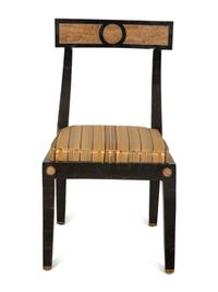 An Italian Marble Veneered Circular Dining Table and Six Dining Chairs