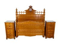 A British Colonial Style Faux Bamboo Suite of Bedroom Furniture — 20TH CENTURY