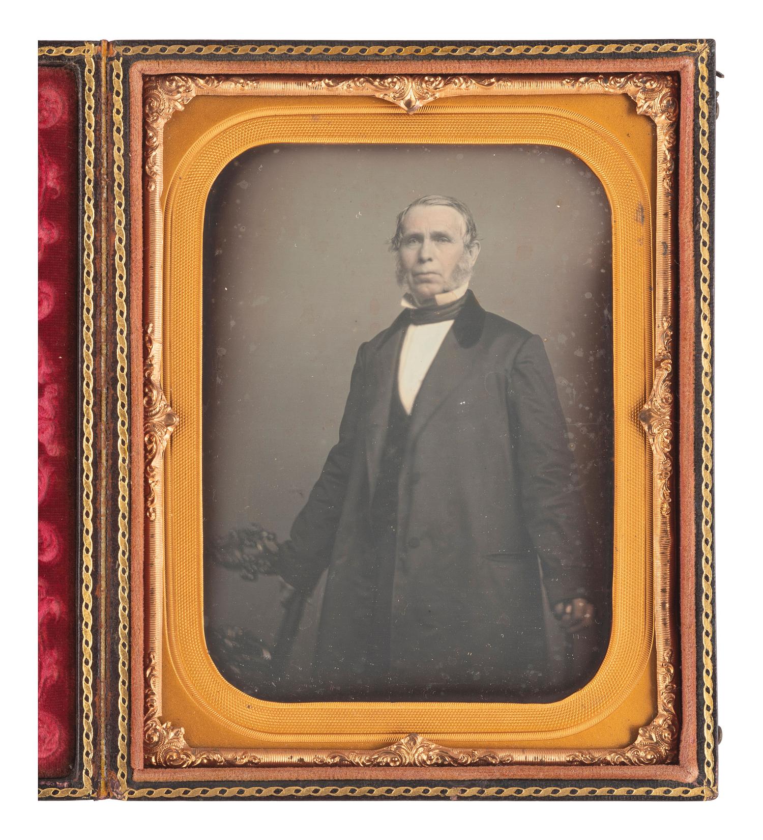 [EARLY PHOTOGRAPHY]. 6 half plate daguerreotypes highlighted by group portrait of 6 subjects.