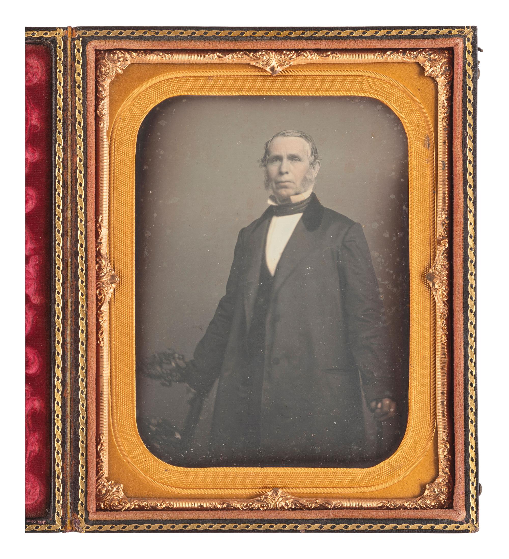 [EARLY PHOTOGRAPHY]. 6 half plate daguerreotypes highlighted by group portrait of 6 subjects.