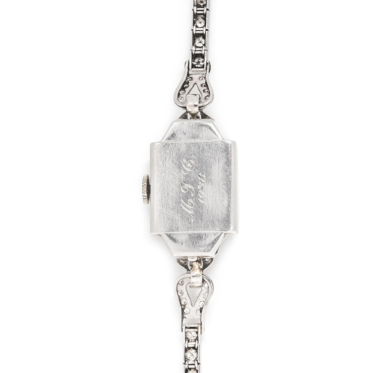 HAMILTON, PLATINUM AND DIAMOND WRISTWATCH