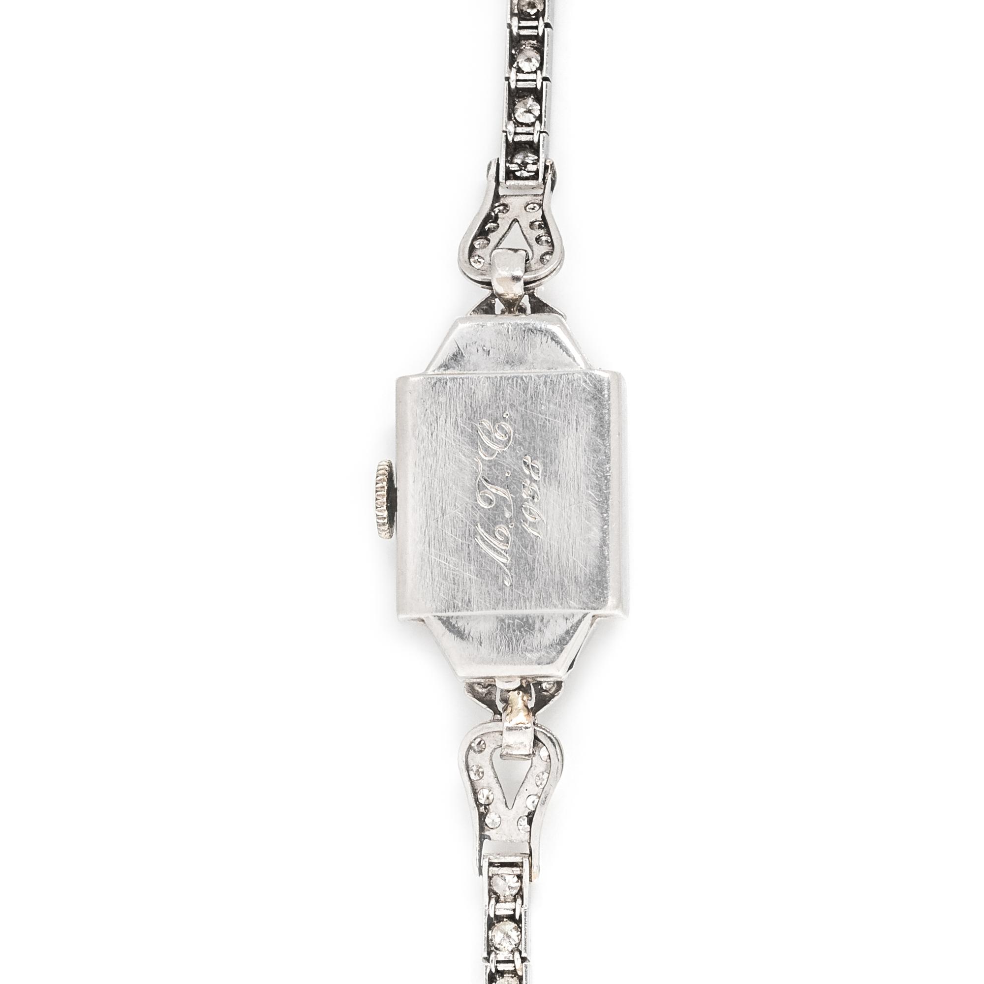 HAMILTON, PLATINUM AND DIAMOND WRISTWATCH