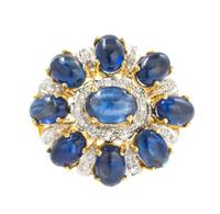 A 14 Karat Yellow Gold, Sapphire and Diamond Ring, Bellarri, 5.40 dwts.