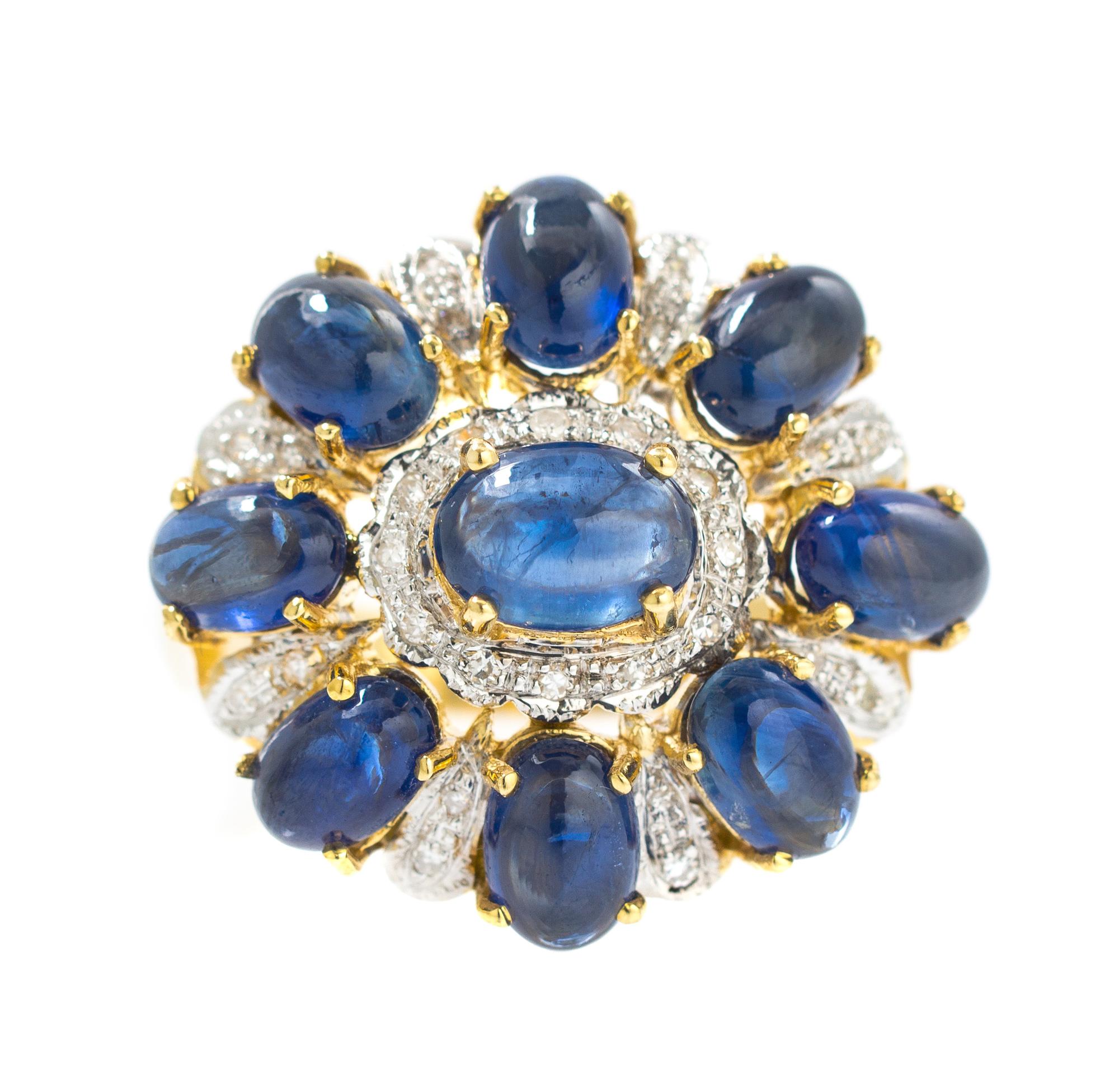 A 14 Karat Yellow Gold, Sapphire and Diamond Ring, Bellarri, 5.40 dwts.