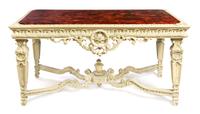 A Louis XIV Style Painted Console Table Height 31 x width 63 x depth 32 1/4 inches. — 20TH CENTURY