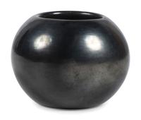 Blackware Pottery Bowl, with Gunmetal Finish
