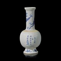 A Chinese Blue and White Porcelain ' Bogu ' Vase, Kangxi Period 清康熙 青花博古圖賞瓶