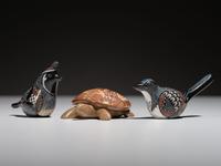 Polychome Pottery, Birds and Turtle