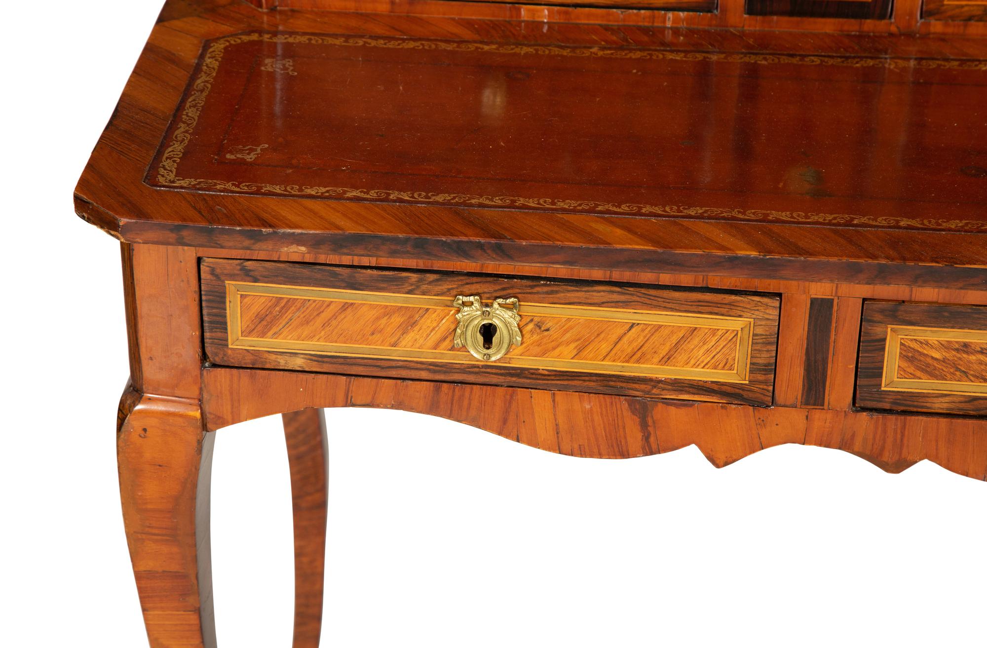 A Louis XV Style Kingwood and Tulipwood Writing Table