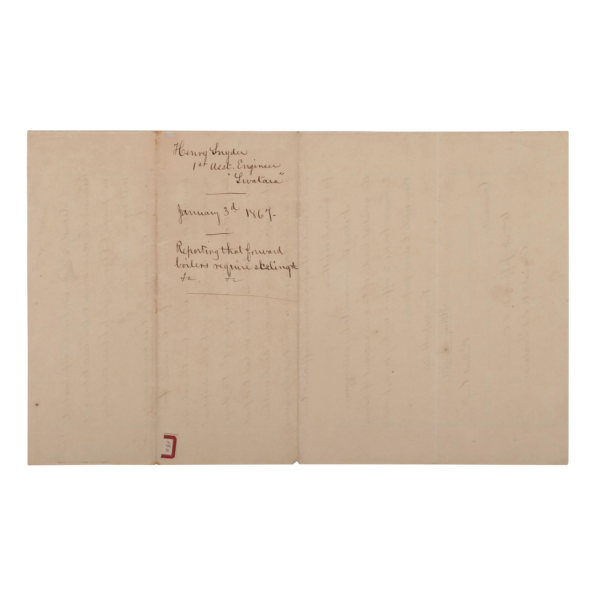 [CIVIL WAR] - [LINCOLN ASSASSINATION]. A group of 3 documents related to the Lincoln kidnapping and assassination plot, and the USS Swatara's pursuit of an alleged conspirator, comprising: