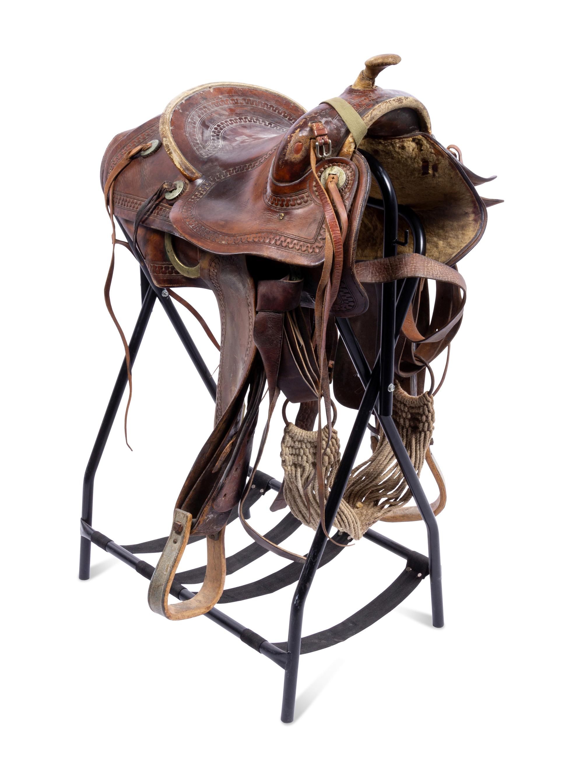 A Fred Mueller Tooled Leather Saddle