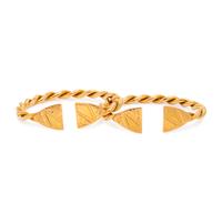 PAIR OF YELLOW GOLD CUFF BRACELETS