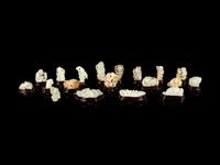 Nineteen Chinese Carved Jade Figures