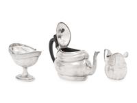 An Assembled Irish George III Silver Three-Piece Tea Service