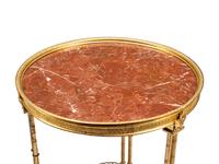A Pair of Gilt Bronze and Marble Side Tables