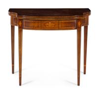 A Federal Style Eagle-Inlaid Mahogany Card Table