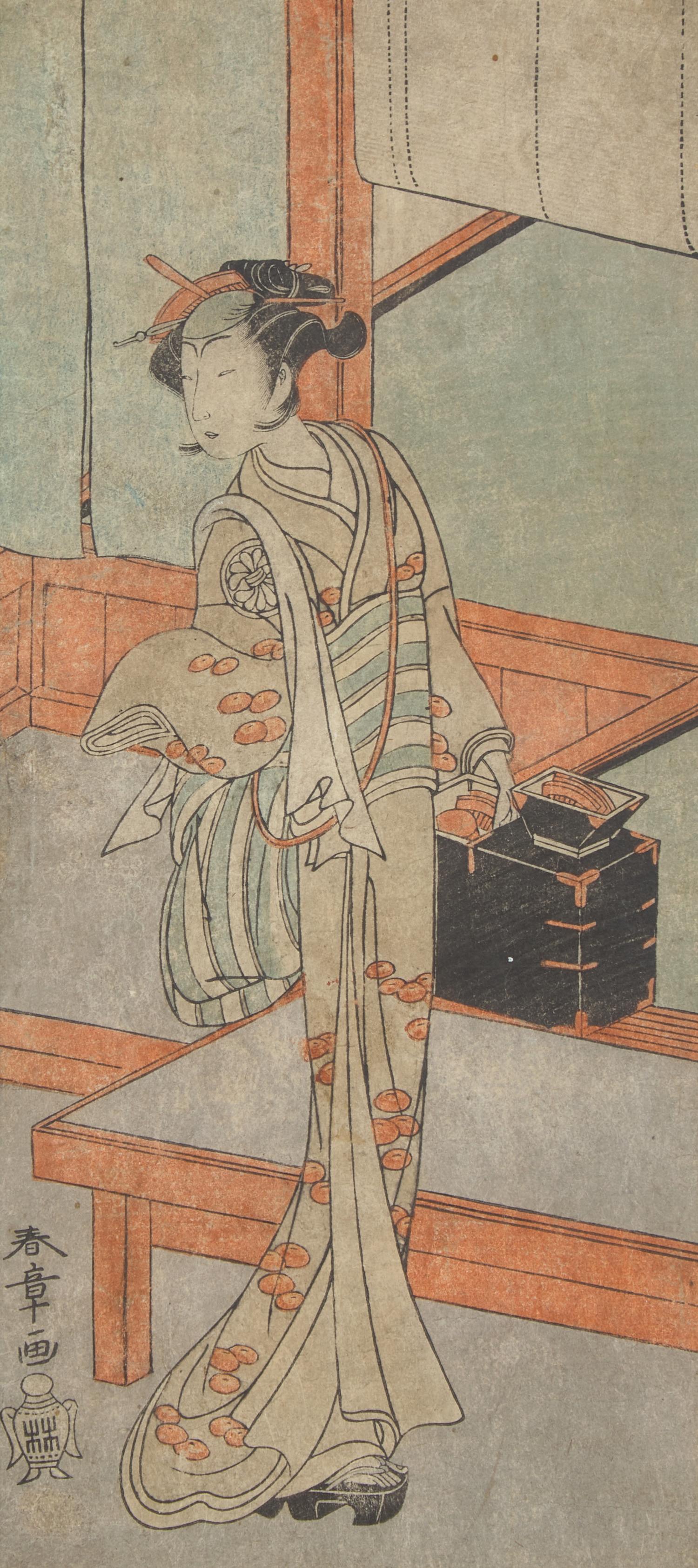 Katsukawa Shunsho (Japanese 1726-1793) — Actor in Female Role with Box of Combs