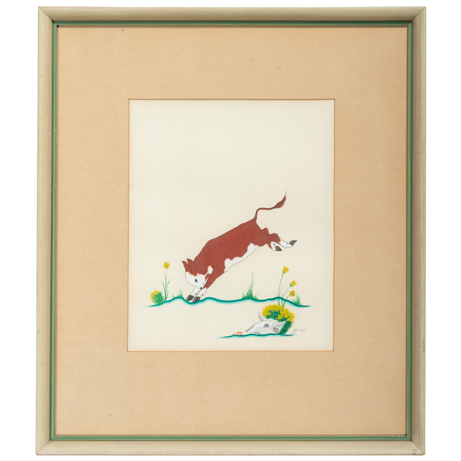untitled, fawn and calf