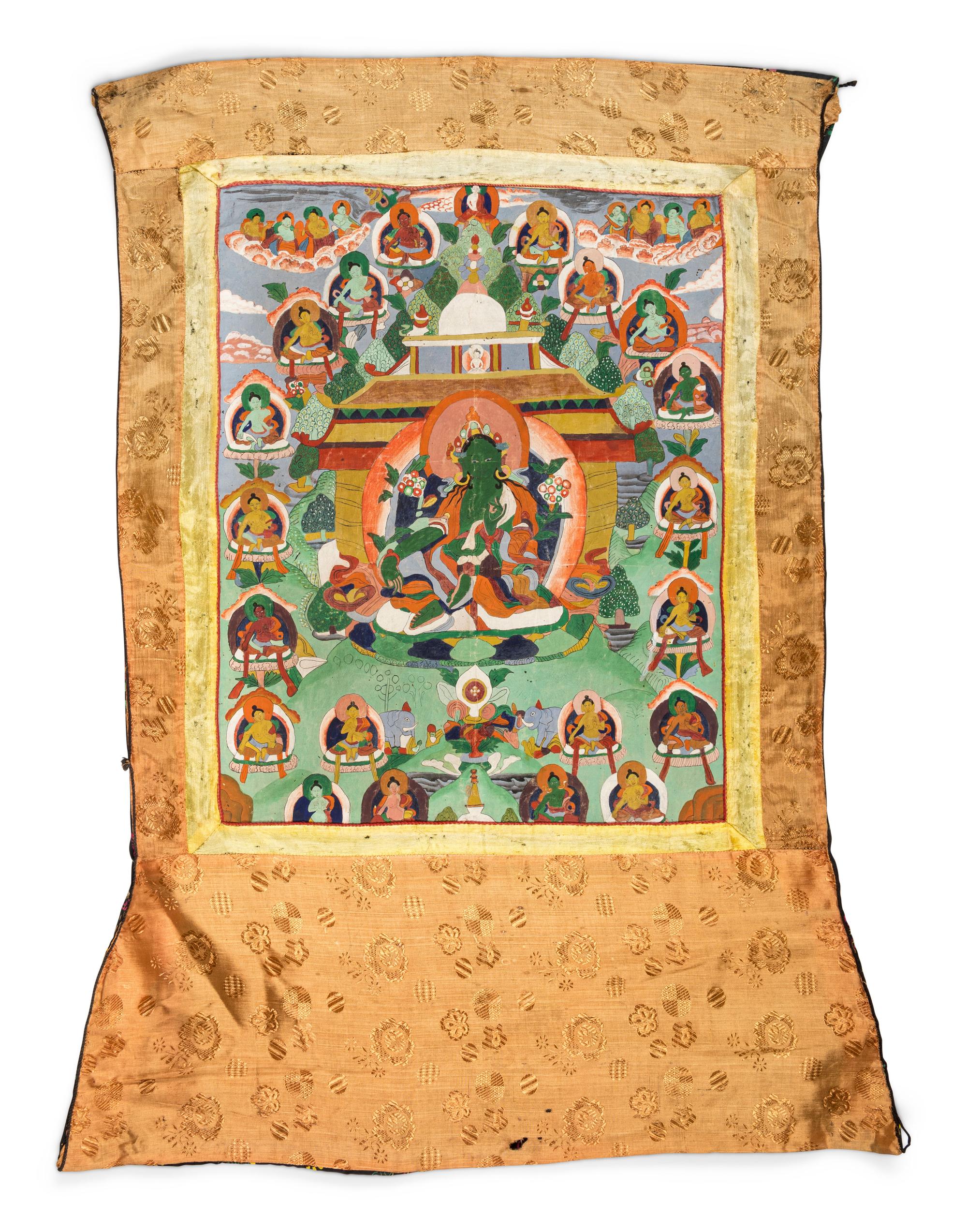 A Tibetan Thangka Depicting Green Tara