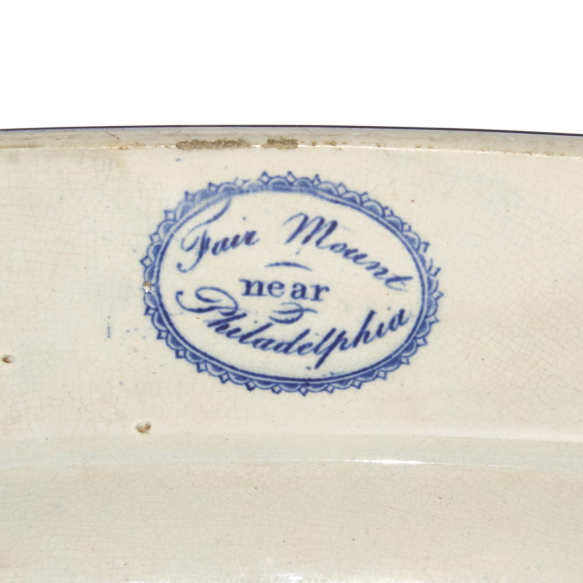 A Staffordshire Historical Blue "Fairmount Near Philadelphia" Platter