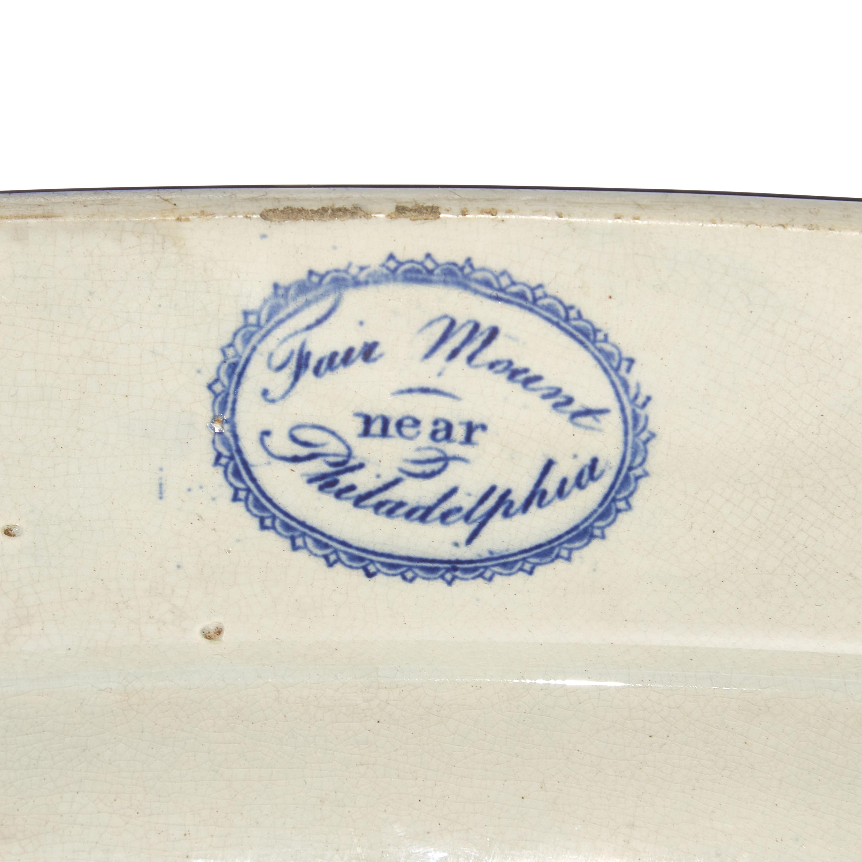 A Staffordshire Historical Blue "Fairmount Near Philadelphia" Platter