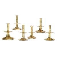 Group of six rare "trumpet base" candlesticks English, mid-17th century