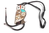 Edward Leekity (Zuni, 20th Century) Owl Inlay Bolo Height 5 inches