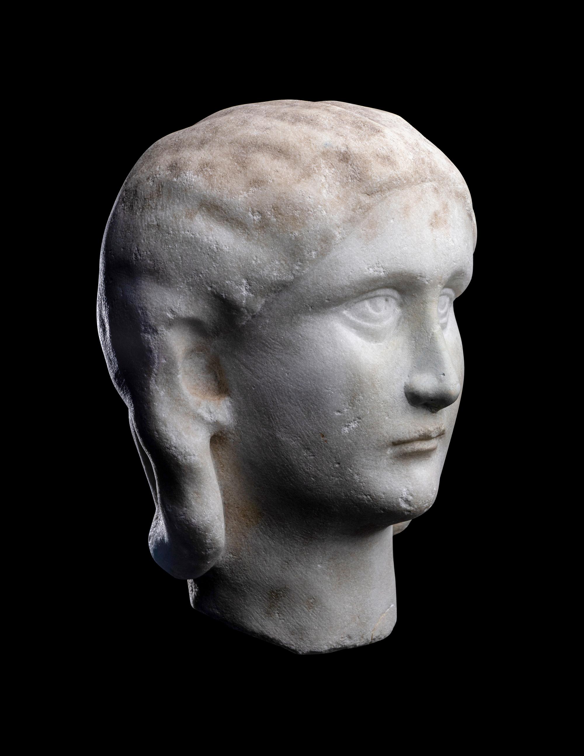 A Roman Marble Portrait Head of the Empress Sallustia Orbiana