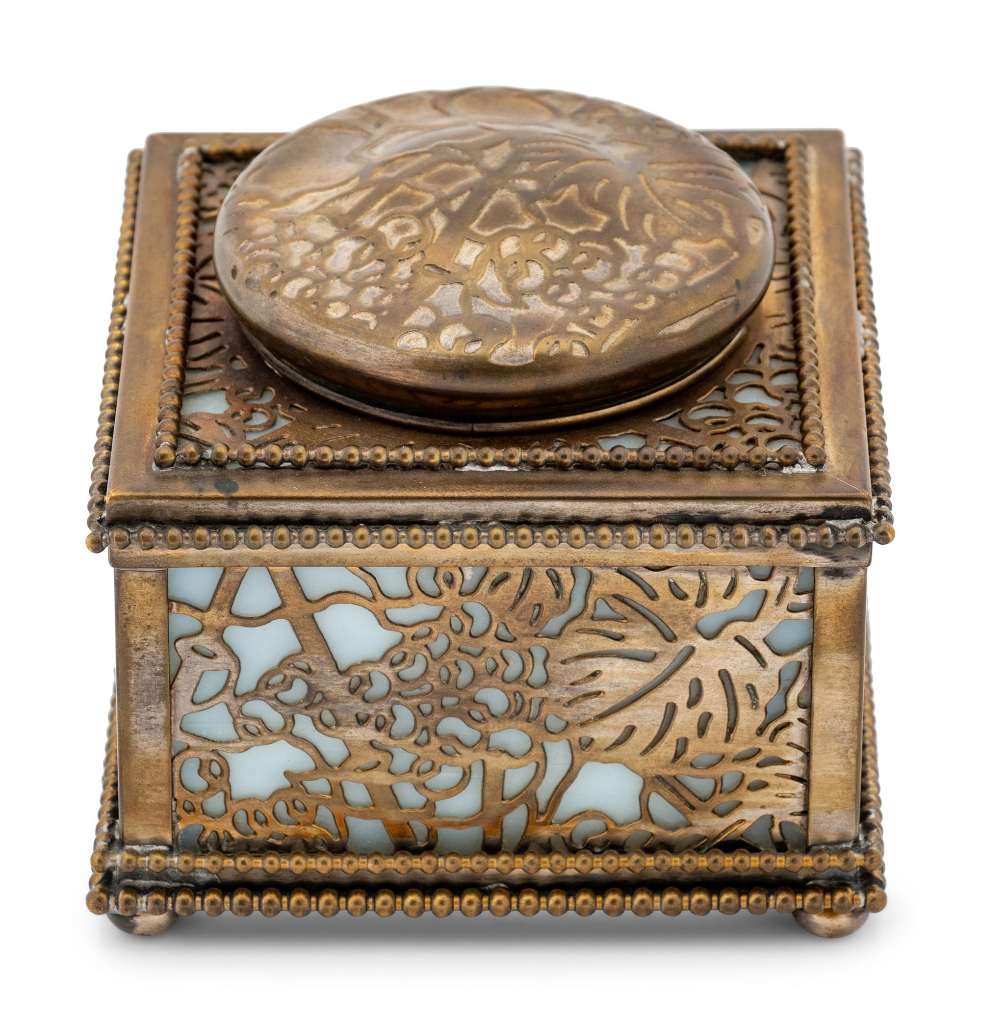 A Tiffany Studios Grapevine Inkwell