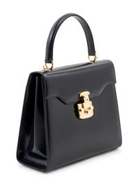 Gucci Navy Leather Front Lock Handbag