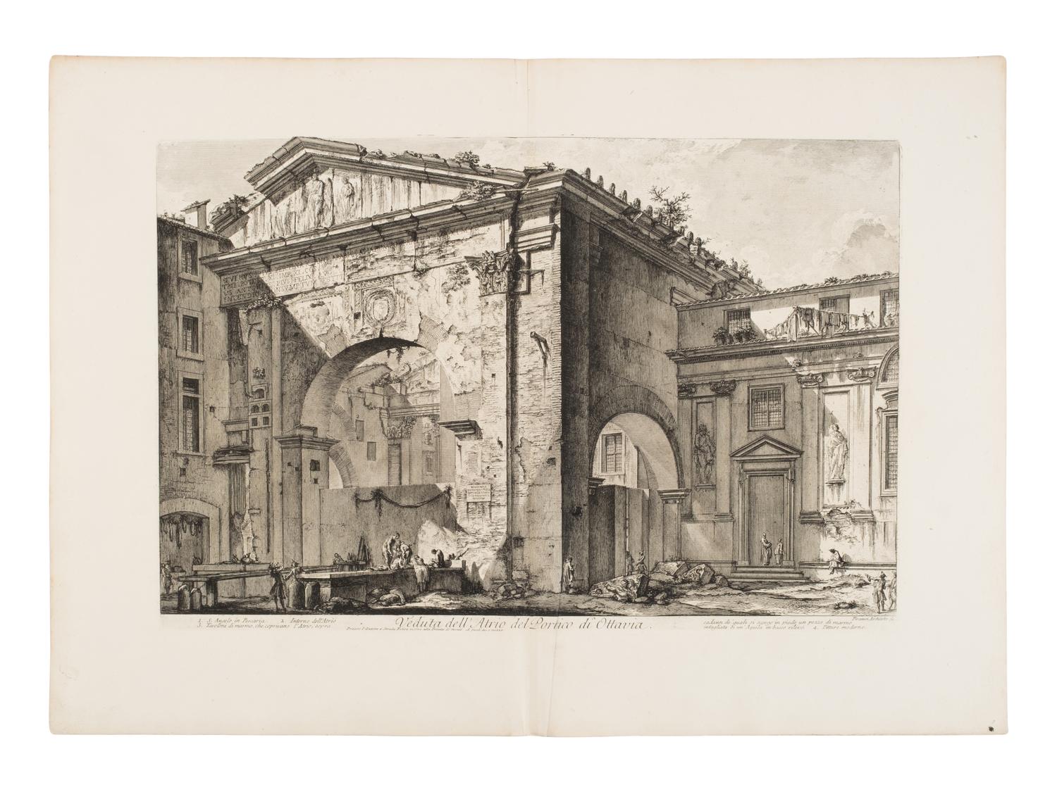 [Prints] Piranesi, Giovanni Battista. Group of 12 Etchings — 1) Veduta dell'atrio del portico