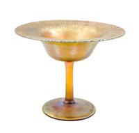 A Tiffany Studios Favrile Glass Compote Height 4 1/2 inches.
