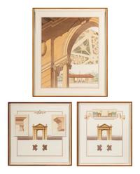 A Group of Three Thomas Rajkovich Architectural Prints