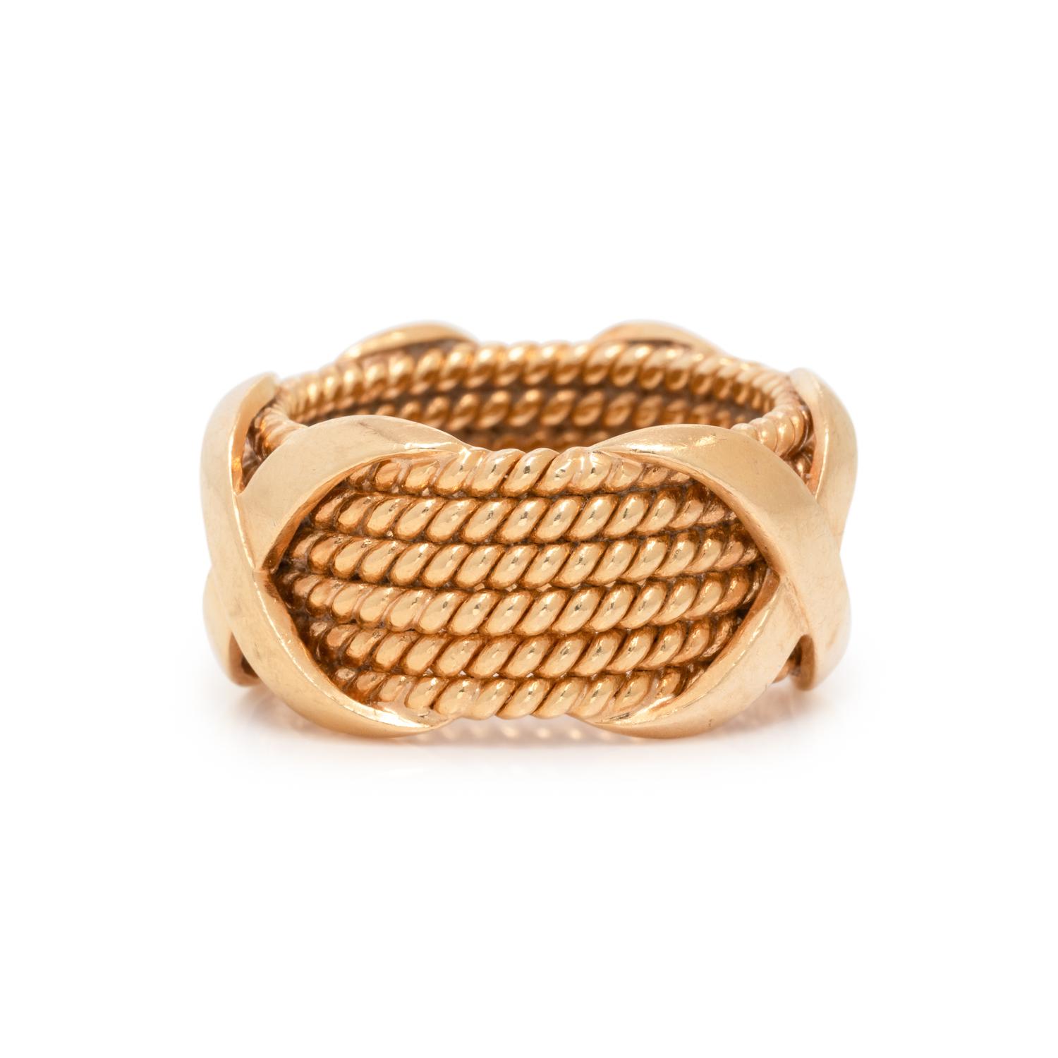 TIFFANY & CO., SCHLUMBERGER, YELLOW GOLD 'X' RING