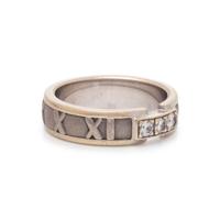 TIFFANY & CO., WHITE GOLD AND DIAMOND 'ATLAS' RING